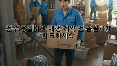전주 용달이사 대행, 계약 전 꼼꼼하게 체크하세요!