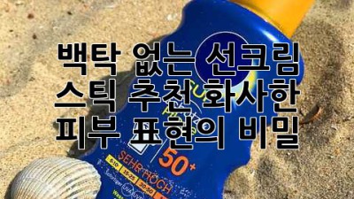 백탁 없는 선크림 스틱 추천: 화사한 피부 표현의 비밀