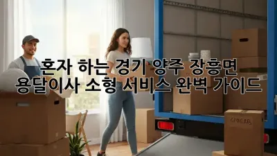 혼자 하는 경기 양주 장흥면 용달이사 소형 서비스 완벽 가이드